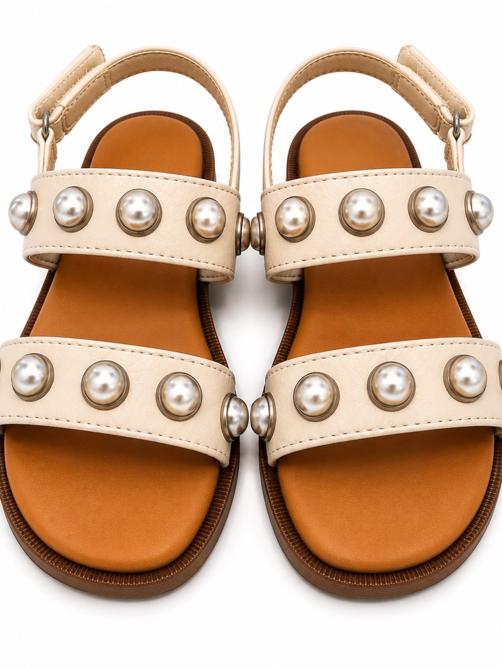 Cat & Jack Girls Pearl Stud Sandals Ivory Size 7